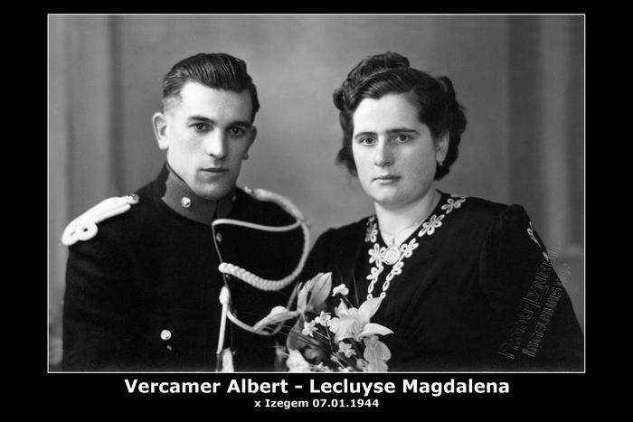 Vercamer Albert Daniël en Lecluyse Magdalena Maria, Izegem, 1944
