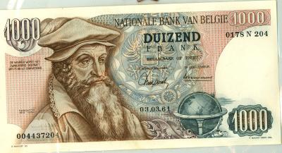 Oud geld type Mercator 1000BFR