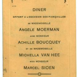 Franstalige menukaart 1924 