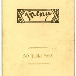 Franstalige menukaart Huwelijk 1932