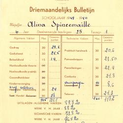 Driemaandelijks bulletijn van Alina Spincemaille, Roeselare, 1950