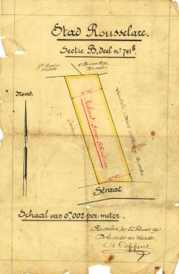 Een opmetingsplan van een perceel bouwgrond, Roeselare, 1923