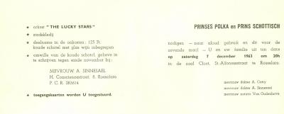 Een uitnodiging tot een dansavond, Roeselare, 1963

