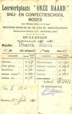 Bulletijn van de leerwerkschool, Roeselare, 1941-1944