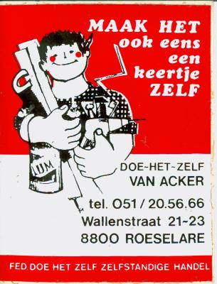 Sticker Doe-het-zelf Van Acker, Roeselare