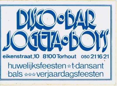 Sticker Disco bar Jogeta Boy's, Torhout