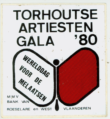 Sticker Torhoutse artiesten gala '80, Torhout.