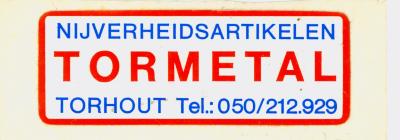 Sticker Nijverheidsartikelen Tormetal, Torhout.