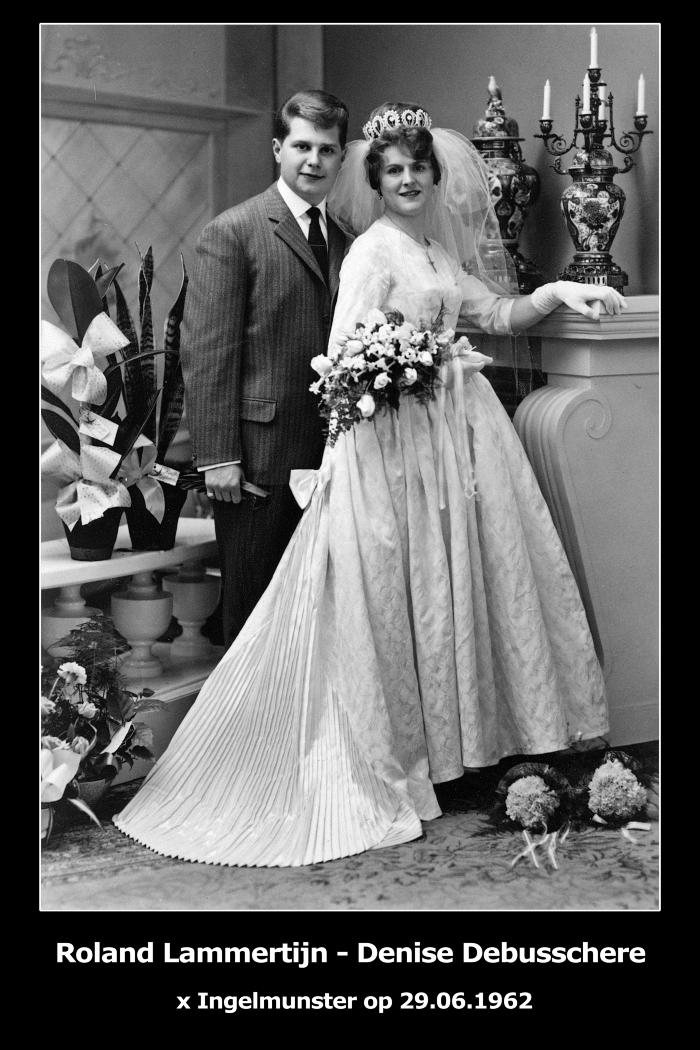 Huwelijksfoto Roland Lammertijn - Denise Debusschere , Ingelmunster, 1962 