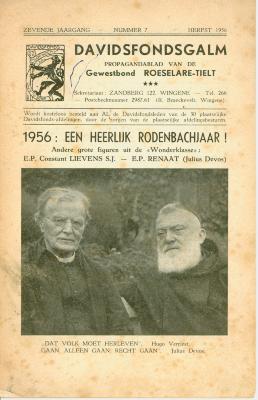 Davidsfondsgalm, propagandablad van de Gewestbond Roeselare-Tielt, herfst 1956.