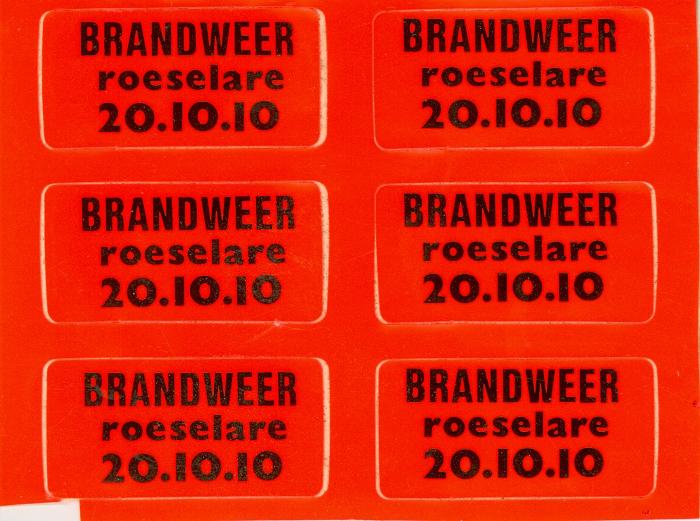Stickers brandweer Roeselare, 20/10/10.