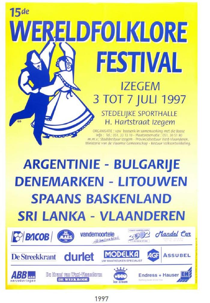 Affiche 15e Wereldfolklorefestival, 1997, Izegem.