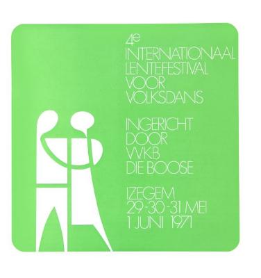Affiche 4e internationaal lentefestival voor volksdans, 1971, Izegem.