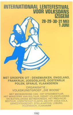 Affiche internationaal lentefestival voor volksdans, 1982, Izegem.