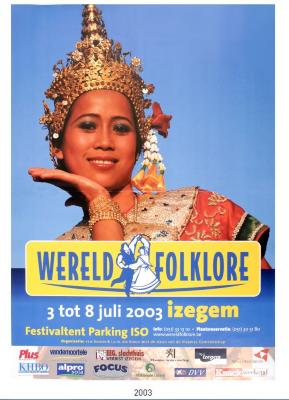 Affiche Wereldfolklore festival, 2003, Izegem.