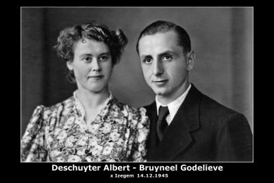 Huwelijksfoto Deschuyter Albert en Bruyneel Godelieve, Izegem.