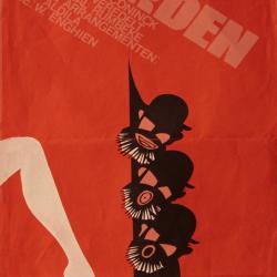 Affiche van de Musicalopvoering "Mannen mè boarden"  door het  Roeselaars Koninklijk Lyrisch Gezelschap "Kunst Veredelt", Roeselare, 1979
