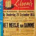 Affiche van de Toneel- en Operetteopvoering "Het Meisje van Damme" door het  Roeselaars Lyrisch Gezelschap "Kunst Veredelt", Roeselare, 1955