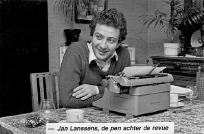 Foto van Jan Lanssens, auteur van de revues van het Lyrisch Gezelschap "Kunst Veredelt", Roeselare, 1985