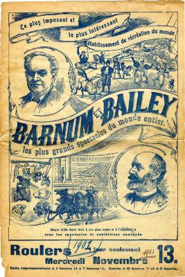 Aankondiging Circus Barnum & Bailey, 1901