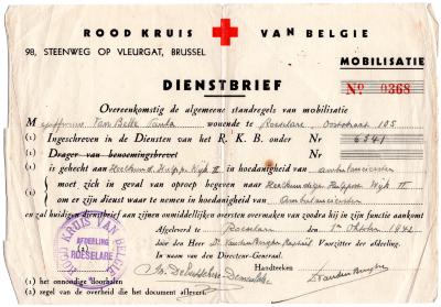 Dienstbrief Rode Kruis, 1942