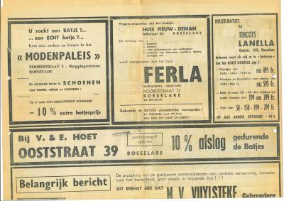 Advertentie Vuylsteke gebroeders en Batjesdagen, 1968