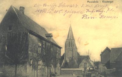 Kasteelhoeve en kerk Moorslede, 1914-1918