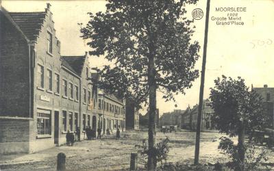 Marktplaats Moorslede tijdens wederopbouw, 1922