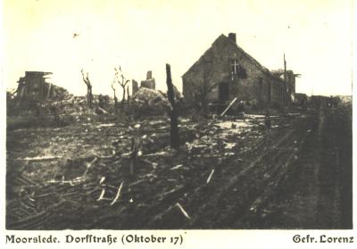 Verwoeste Dorpsstraat Moorslede, 1917