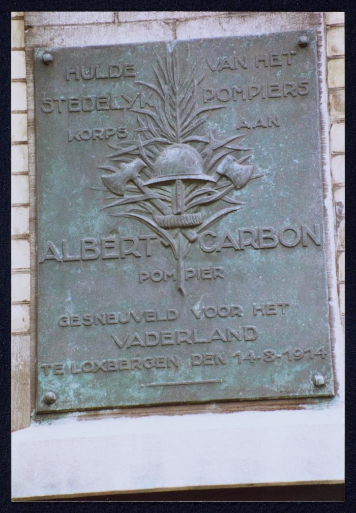 Gedenkplaat Albert Carbon, z.d.