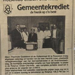 Overhandiging hoofdprijs Rolarius Onder-Ons-kwis, Roeselare