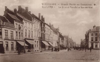 Roeselare - Groote Markt en Ooststraat.