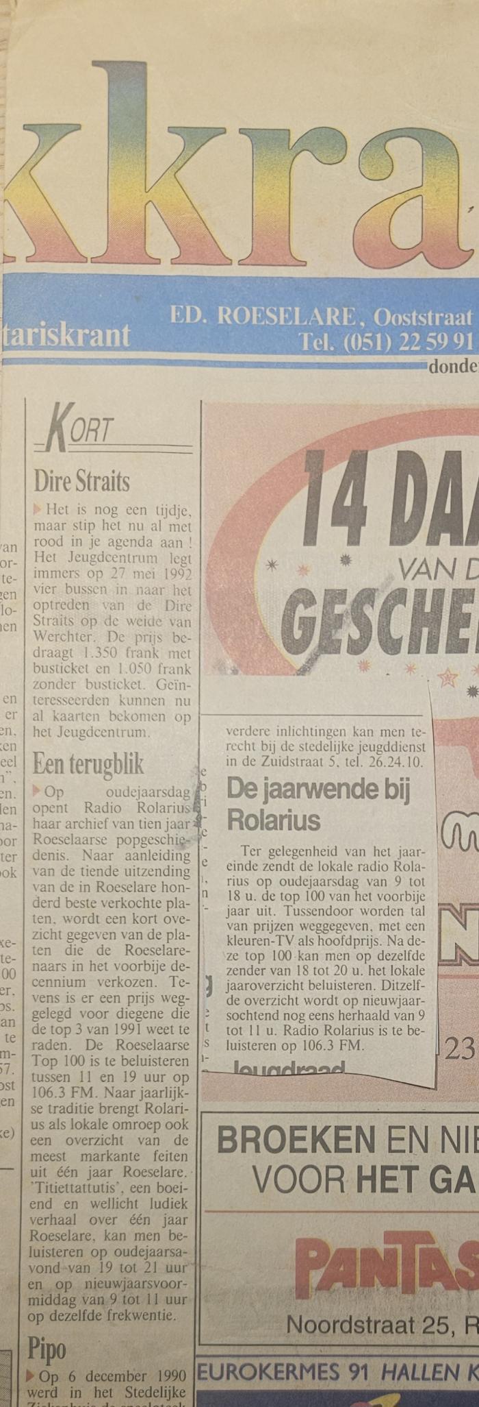 De jaarwende bij Rolarius