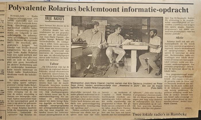 Polyvalente Rolarius beklemtoont informatie-opdracht, Roeselare