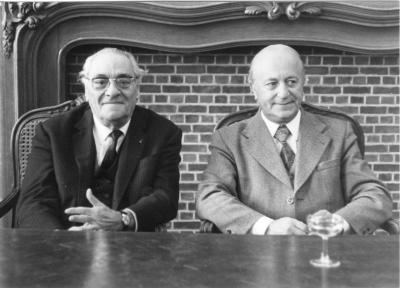Burgemeesters Robert De Man en Albert Biesbrouck, 1977