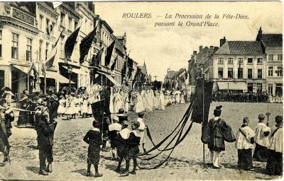 Processie Sacramentsdag Grote Markt, ca. 1900