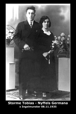 Huwelijk Tobias Storme - Germana Nyffels, Ingelmunster, 1935
