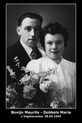 Huwelijk Maurits Richard Bovyn - Maria Germana Dobbels, Ingelmunster, 1944.