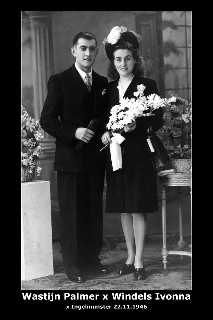 Huwelijk Palmer Wastijn - Ivonna Windels, Ingelmunster, 1946