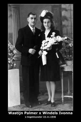 Huwelijk Palmer Wastijn - Ivonna Windels, Ingelmunster, 1946