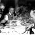 Kampioenviering Leon Duyl is keizer café 'De Toekomst': feesttafel, Izegem 1958