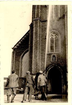 Brandweeroefening, Gits, 1950