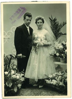 Huwelijksfoto Noël Casier en Hedwige Windels.